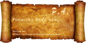 Potoczki Alícia névjegykártya